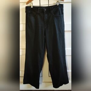 Free Assembly Women's Black Wide Leg Denim Jean | Sz 16